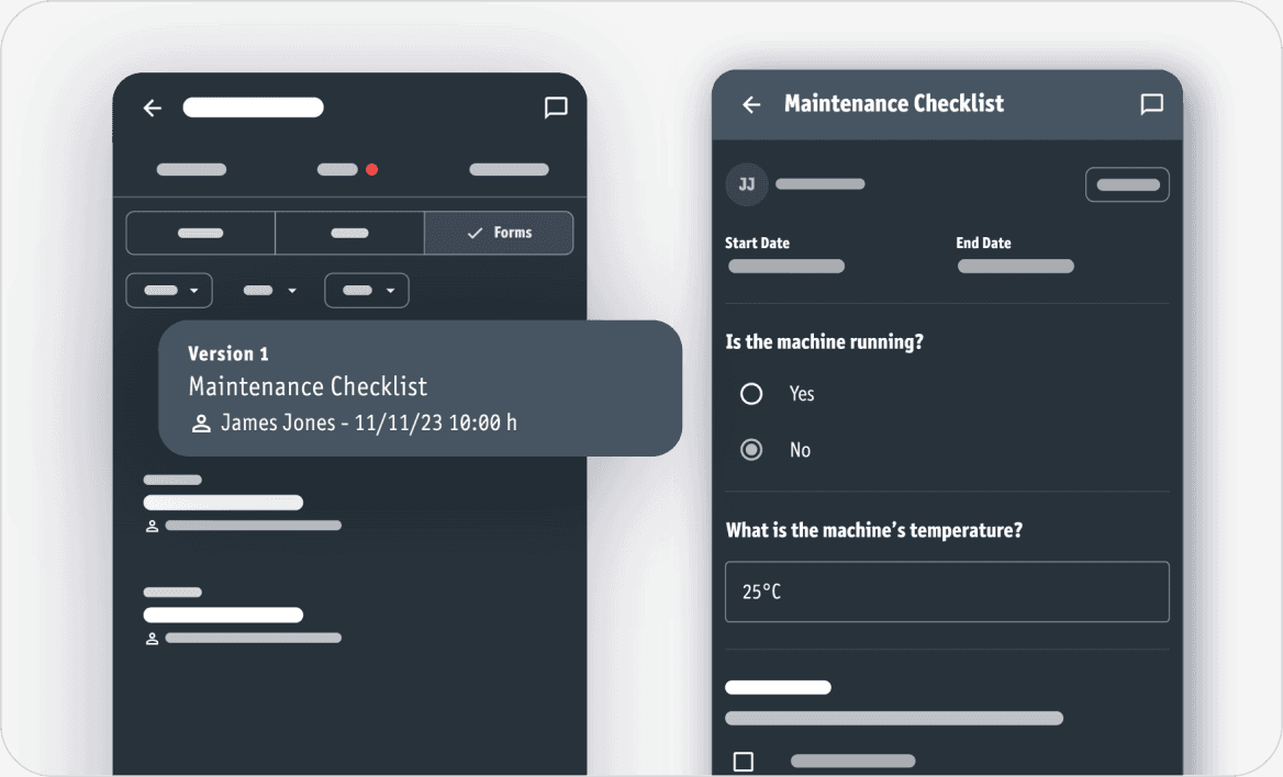 Operator completing a cleaning checklist