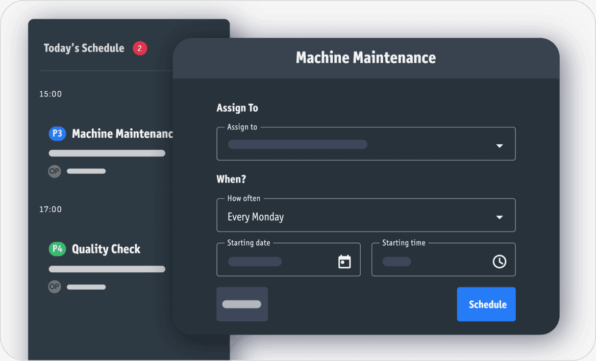 Periodic action scheduling interface