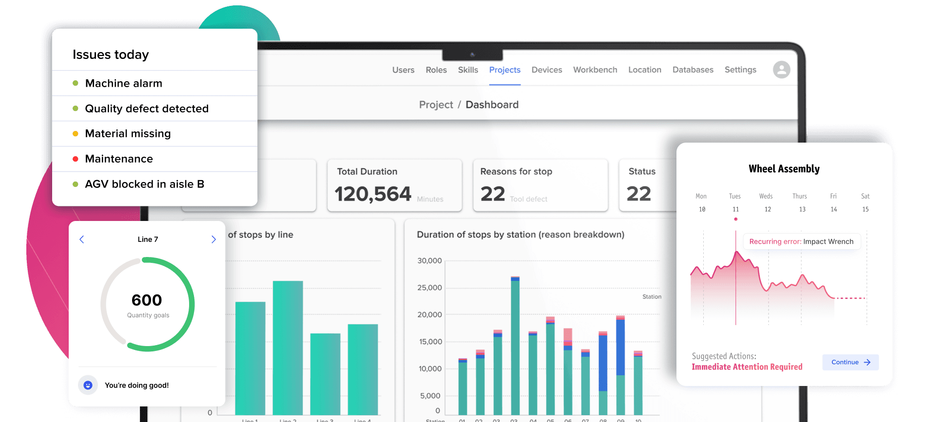 Workerbase digital manufacturing dashboards