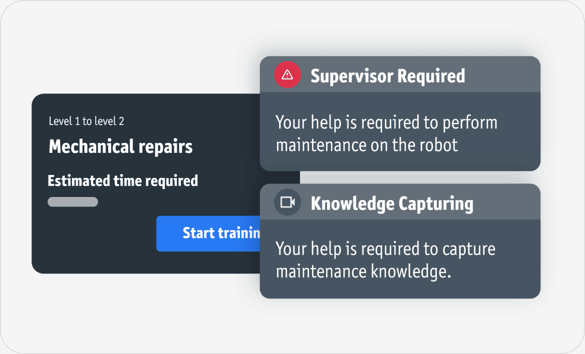 Automated training on the job