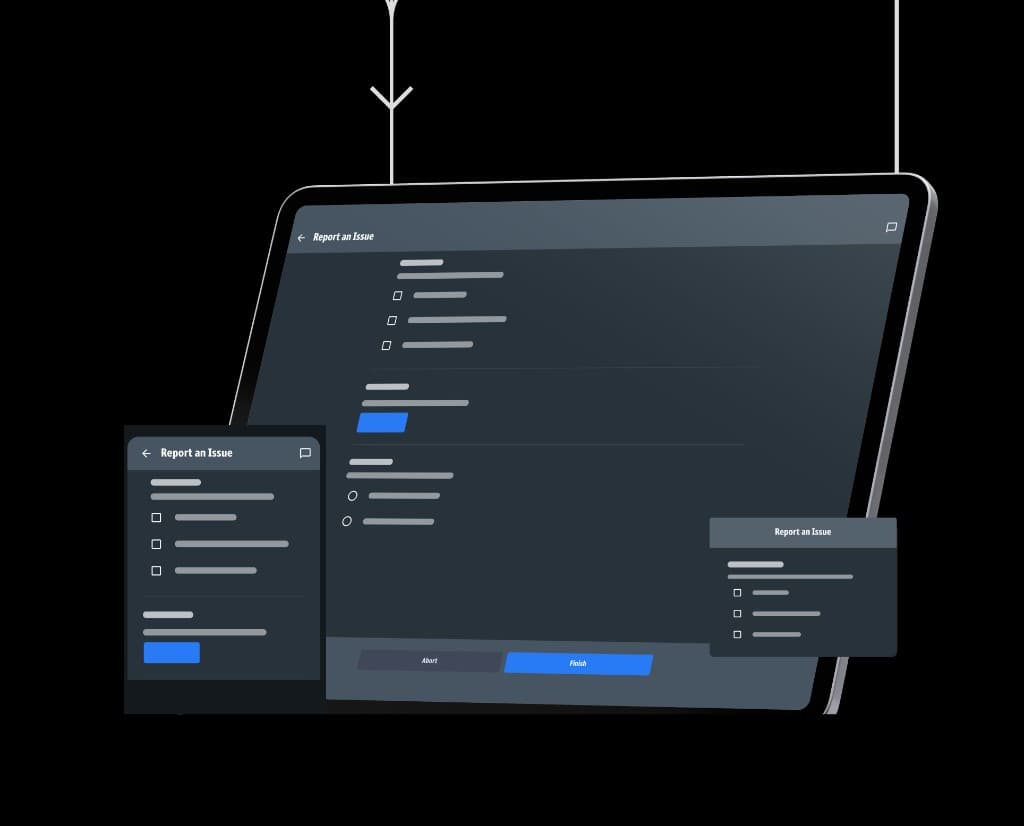 Forms deployed on tablet, phone, and desktop