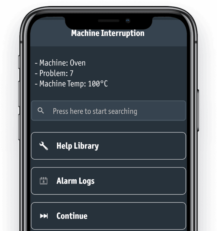 Workerbase digital Andon app on smartphone