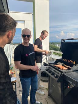 Team barbecue on the terrace
