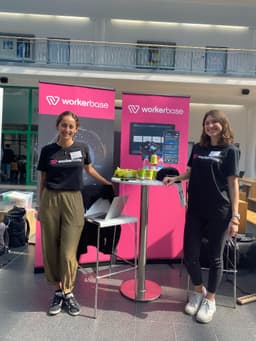 Workerbase booth at a conference