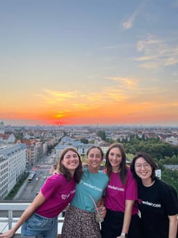 Workerbase team at rooftop sunset