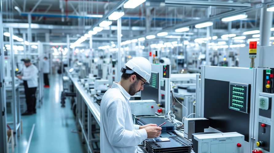 Frontline worker documenting expert knowledge with AI in manufacturing knowledge management system